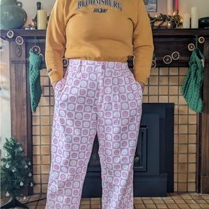Lazy oaf pink and white smiley pants